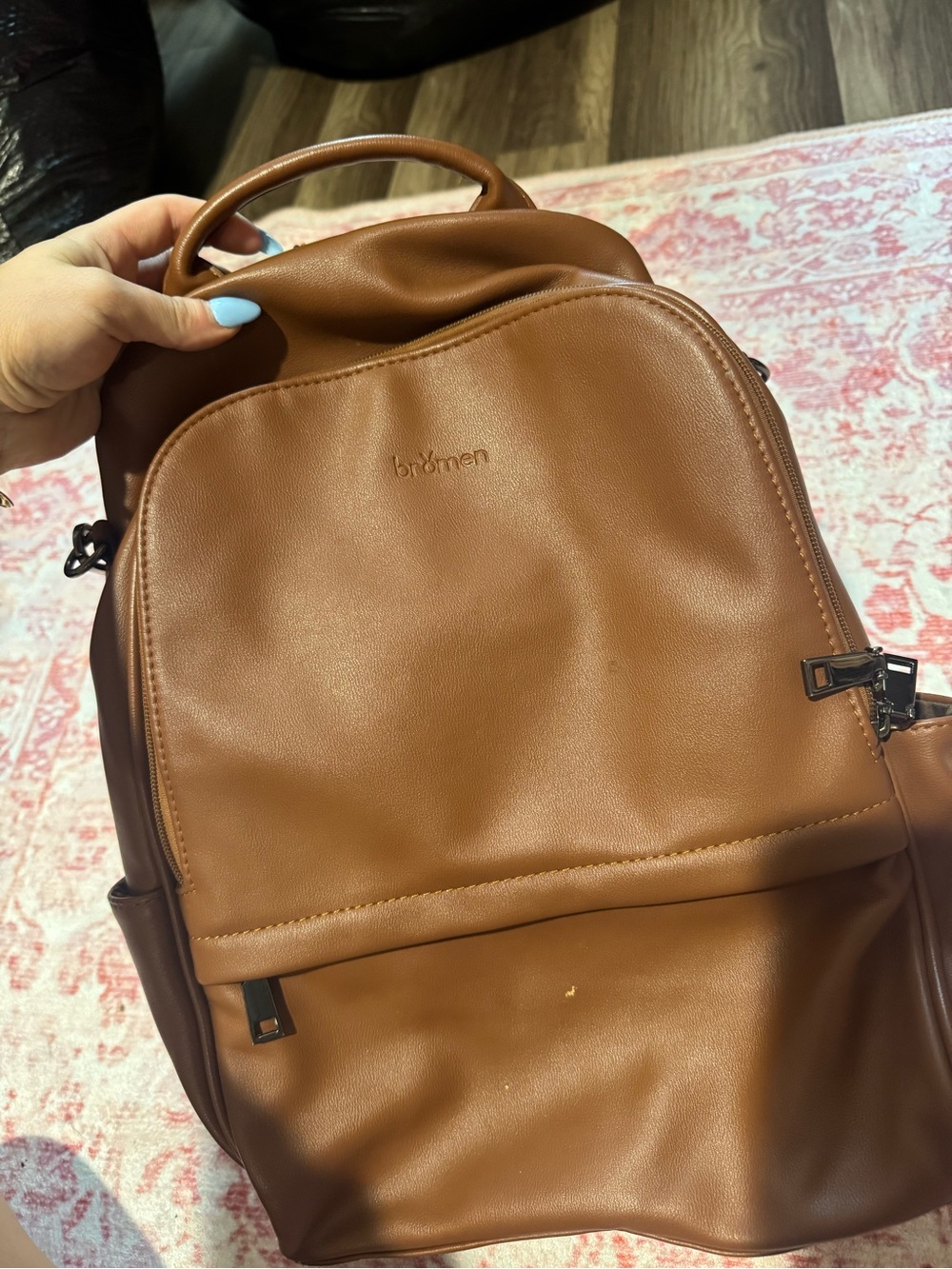 brîmen Tan Vegan Leather Backpack — Chic Everyday Carry
